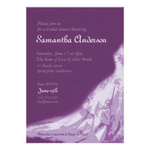 Bridal Shower Invite bridal gown Eggplant Plum