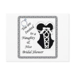 bridal Shower invite - Naughty & Nice black & whit Post Cards