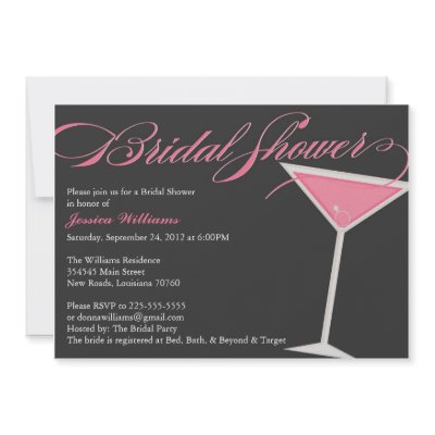 Bridal Shower Martini Personalized Invites by fancyeverafter