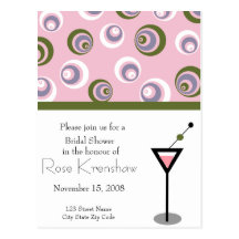 Bridal Shower -Martini Post Cards