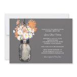 Bridal Shower Mason Jar and Wildflowers invitations