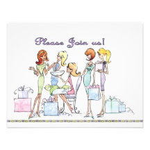 Bridal shower Party Glamour Girl Invitations