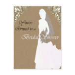 Bridal Shower Post Card Elegant Gold