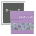 bridal shower ! purple floral pinback buttons