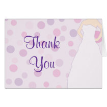 Bridal Shower Purple Polka Dot Thank You Cards cards