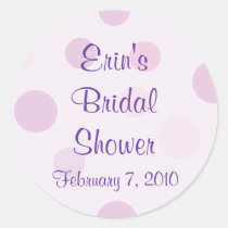 Bridal Shower Purple Polka Dot Theme Stickers stickers