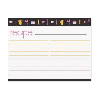 Bridal Shower Recipe Card by OrangeOstrichDesigns