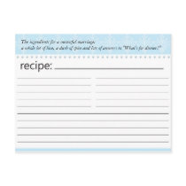 Bridal Shower Recipe Card Post Card