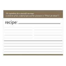 Bridal Shower Recipe Card Postcard