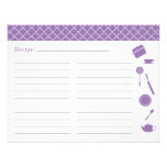 Bridal Shower Recipe Card - Purple Personalized Invitation