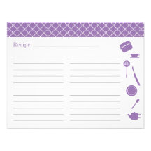 Bridal Shower Recipe Card - Purple Personalized Invitation