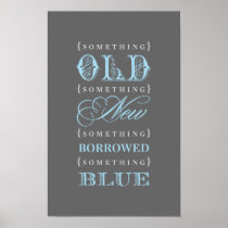 Bridal Shower Sign | Old New Borrowed Blue Theme