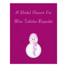 Bridal Shower - Snowwoman Custom Announcements