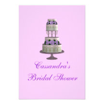 "Bridal Shower" - Wedding Cake [Lavender] Custom Invite