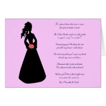 Bridal Silhouette Will You Be My Bridesmaid Pink Card