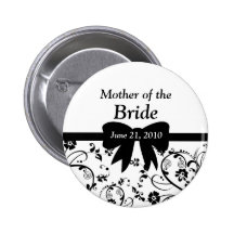 Bridal Swirls Bridal Party Black Pin