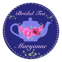Bridal Tea Stickers Pink Flower Bouquet