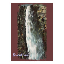 Bridal Veil Falls, Yosemite Vintage Invitation
