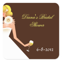 Bridal Wine Invitation (Blonde on brown w/white)