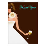 Bridal Wine Invitation (Brunette on brown w/white) Greeting Card