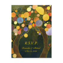BridalHeaven Love Trees Wedding RSVP Postcards