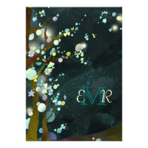 BridalHeaven Lovely Night Formal Wedding Monogram Custom Announcements