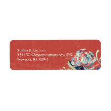BridalHeaven Mum Red Wedding Return Address Labels