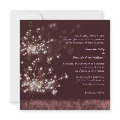 BridalHeaven Twilight Dandelion Fall Wedding Custom Invitation by BridalHeaven