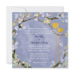 BridalHeaven TwoHearts Blue Modern Floral Wedding Custom Invite