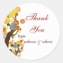 BridalHeaven Whimsical Tree White Wedding ThankYou Stickers