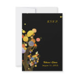 BridalHeaven Whimsical Trees Black RSVP (3.5x5) Invitations