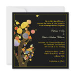 BridalHeaven Whimsical Trees Black Wedding Invites invitations