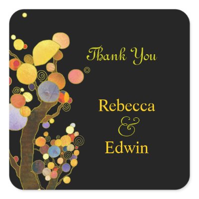 BridalHeaven Whimsical Trees Wedding Thank You Sticker by BridalHeaven