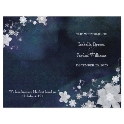BridalHeaven Winter Wedding Bi Fold Program (Blue) by BridalHeaven