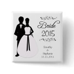 Bride 2010 swirls wedding favour pinback button