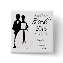 Bride 2010 swirls wedding favour pinback button