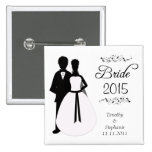 Bride 2010 swirls wedding favour pinback button