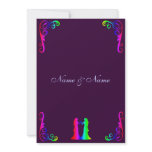 Bride and Bride - Rainbow and Purple Wedding Custom Announcements