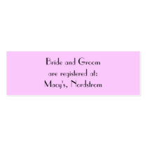 Bride and Groom are registered at:... Business Card Template