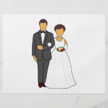 Bride and groom cartoon flyer