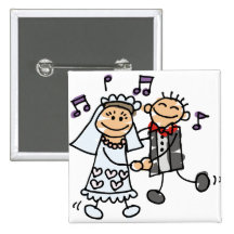 Bride and Groom Celebrate Pins
