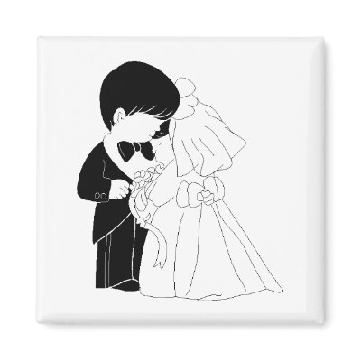 Bride and Groom - Children Magnets by Just2Cute