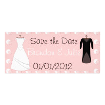 Bride and Groom clothes save the date Cartons D'invitation