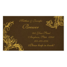 Bride and Groom Contact Information Card Business Cards