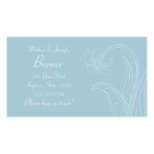 Bride and Groom Contact Information Card Business Cards
