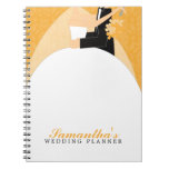 Bride and Groom Custom Wedding Planner {orange} Notebook