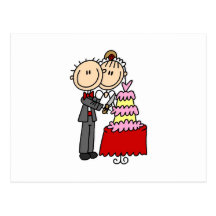 Bride and Groom Cut the Cake T-shirts and gifts Post Cards