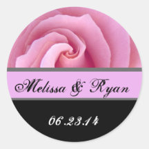 Bride and Groom DATE Sticker PINK Rose