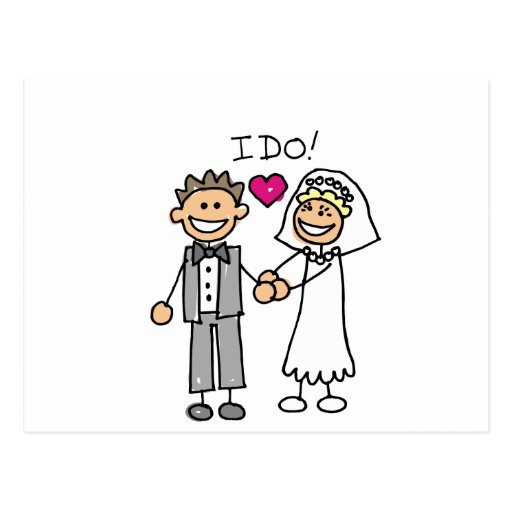 Bride and Groom Exchange vows Post Card