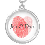 Bride And Groom Fingerprints Wedding Charm Pendants